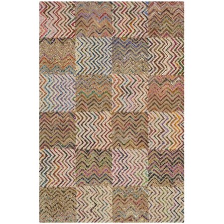 SAFAVIEH Nantucket Hand Tufted Rectangle Rug- Beige - Brown- 6 x 9 ft. NAN602A-6